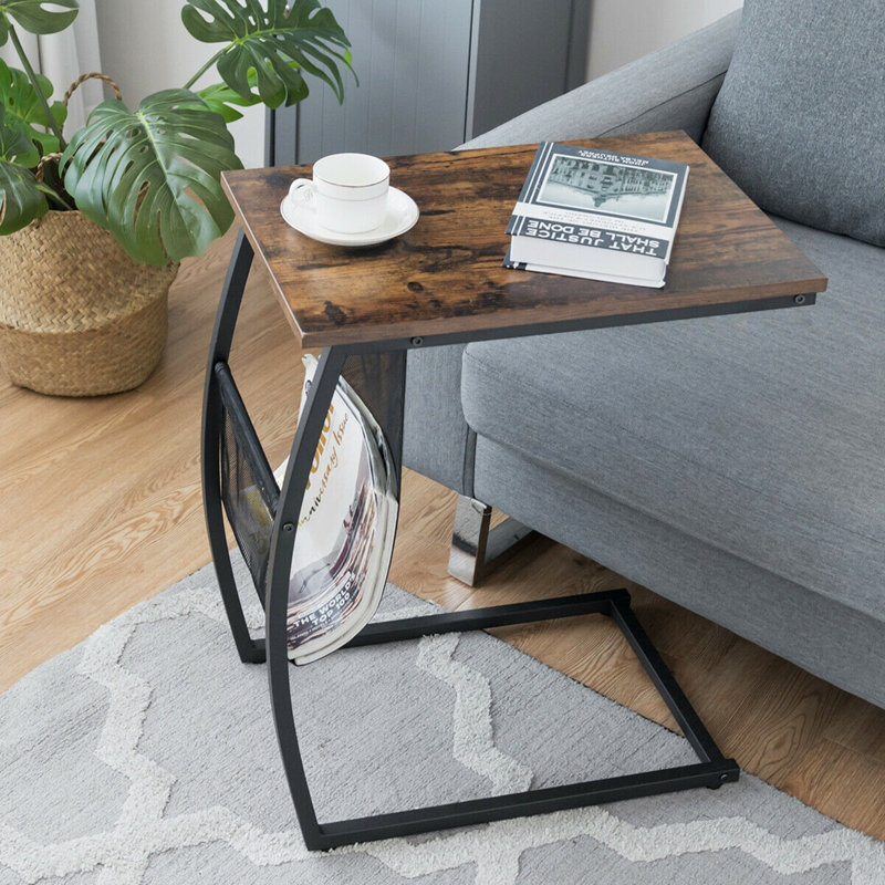 Metal c shaped side table discount